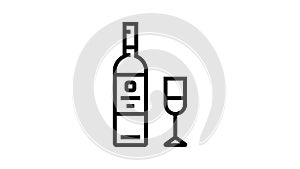 syrah red wine line icon animation