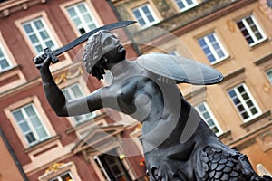 Syrenka statue in Warsaw