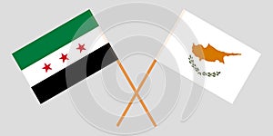 Syria and Cyprus. The Syrian National Coalition and Cyprian flags. Official proportion. Correct colors. Vector