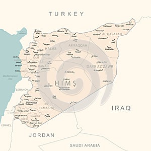 Syria - detailed map with administrative divisions country