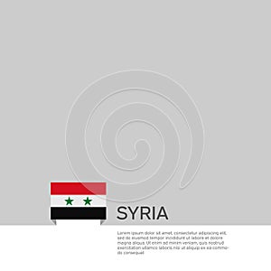 Syria flag background. State patriotic syrian banner, cover. Document template with syria flag on white background. National