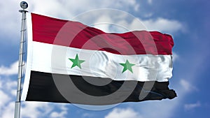 Syria Flag in a Blue Sky photo