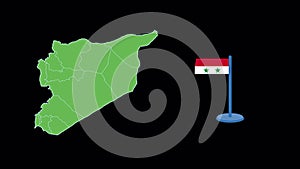 Syria Flag and Map Shape Animation