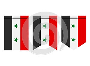 Syria flag or pennant isolated on white background. Pennant flag icon