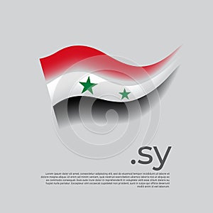 Syria flag. Stripes colors of the syrian flag on a white background. Vector stylized design national poster with sy domain, place