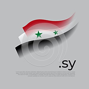 Syria flag watercolor. Stripes colors of the syrian flag on a white background. Vector stylized design national poster with sy