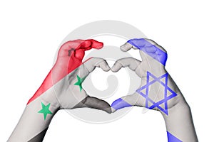 Syria Israel Heart, Hand gesture making heart