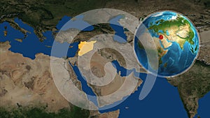 Syria map 3D rendering Syrian Arab Republic