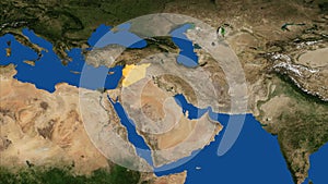 Syria map 3D rendering Syrian Arab Republic photo