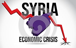 Syria Map Financial Crisis Economic Collapse Market Crash Global Meltdown Vector