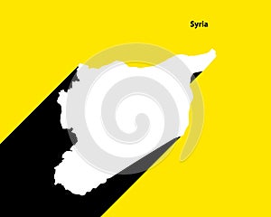 Syria Map on retro poster with long shadow. Vintage sign easy to edit, manipulate