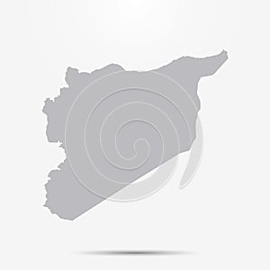 Syria map with shadow isolated