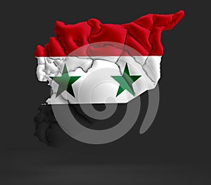 syria map star green red white black color symbol geography background asia politics national earth world