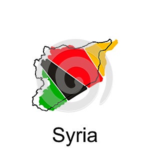 Syria map vector, map of Syria High-detail border map, illustration design template