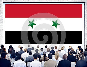 Syria National Flag Seminar Business Concept