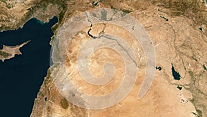 Syria outlined. Low-res satellite