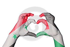 Siria palestina cuore mano gesto creazione cuore 