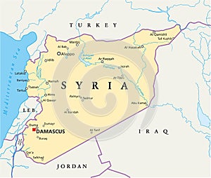 Syria Political Map photo