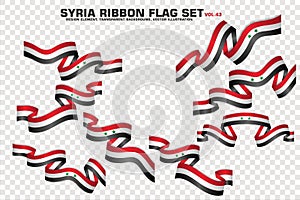 Syria Ribbon Flags Set, Element design, 3D style. vector Illustration