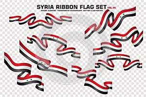 Syria Ribbon Flags Set, Element design, 3D style. vector Illustration