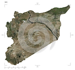 Syria shape on white. High-res satellite