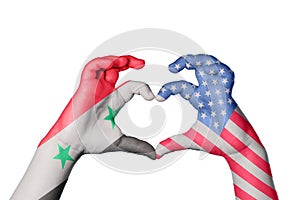 Syria United States Heart, Hand gesture making heart