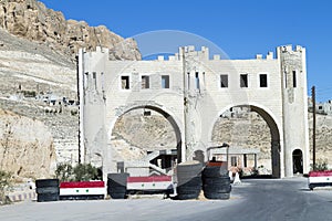 Syrian Army checkpoint Christian town of Maaloula photo
