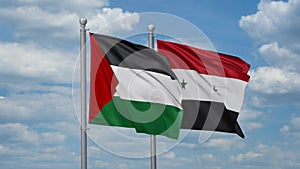 Syrian and Palestine two flags