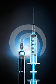 Syringe with ampoule proprietary medicine