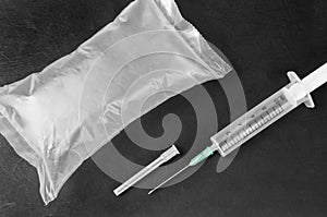 Syringe with blank container