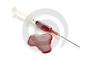 Syringe and blood splat