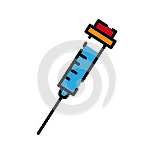 Syringe colored icon. simple design editable. design illustration