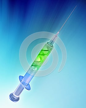 Syringe with a DNA strand