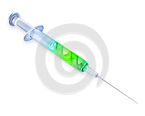 Syringe with a DNA strand