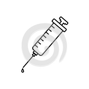 Syringe and drop vector icon