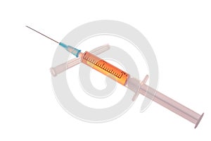 Syringe with fluid