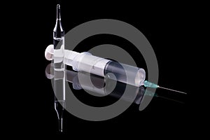 Syringe and glass vial
