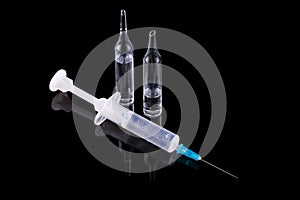 Syringe and glass vial