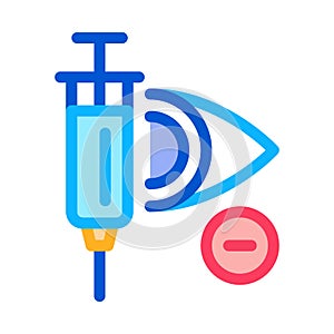 Syringe for Glaucoma Vector Outline Illustration