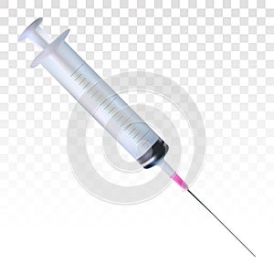 Syringe / hypodermic needle vector flat icon on a transparent background