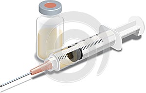 Syringe or Hypodermic Needle with Vial photo