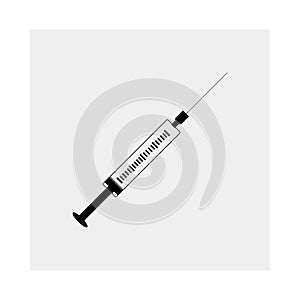 Syringe icon. Gray background. Vector illustration.