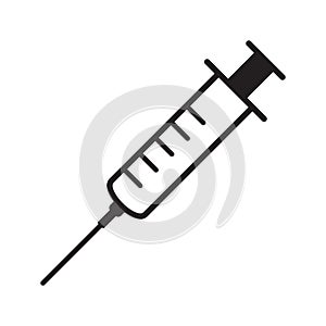 Syringe icon, hypodermic vector icon