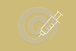 Syringe  icon isolated on a ligt brown  background