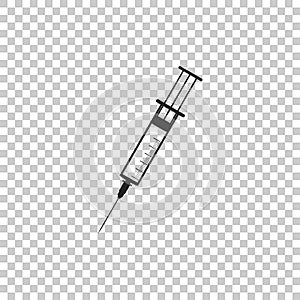 Syringe icon isolated on transparent background. Syringe sign for vaccine, vaccination, injection, flu shot. Medical