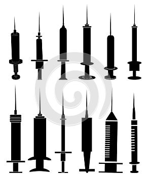 Syringe icons set photo