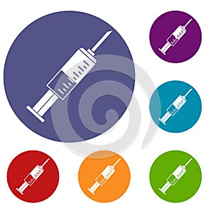 Syringe icons set