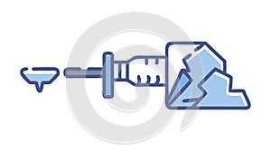 A syringe injecting into an iceberg science concept vector design Generative AI photo
