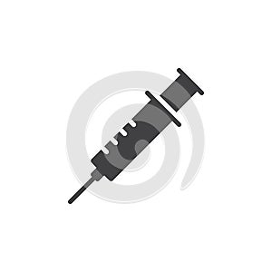 Syringe, injection icon vector, filled flat sign, solid pictogram isolated on white. photo