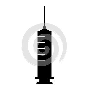 Syringe, injection icon vector, filled flat sign, solid pictogram isolated on white. Symbol, logo illustration.